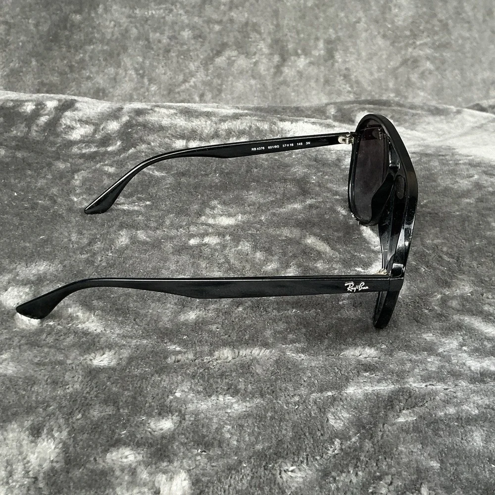 RAY-BAN RB4376 601/8G 57D16 145 3N Sunglasses Black Authentic